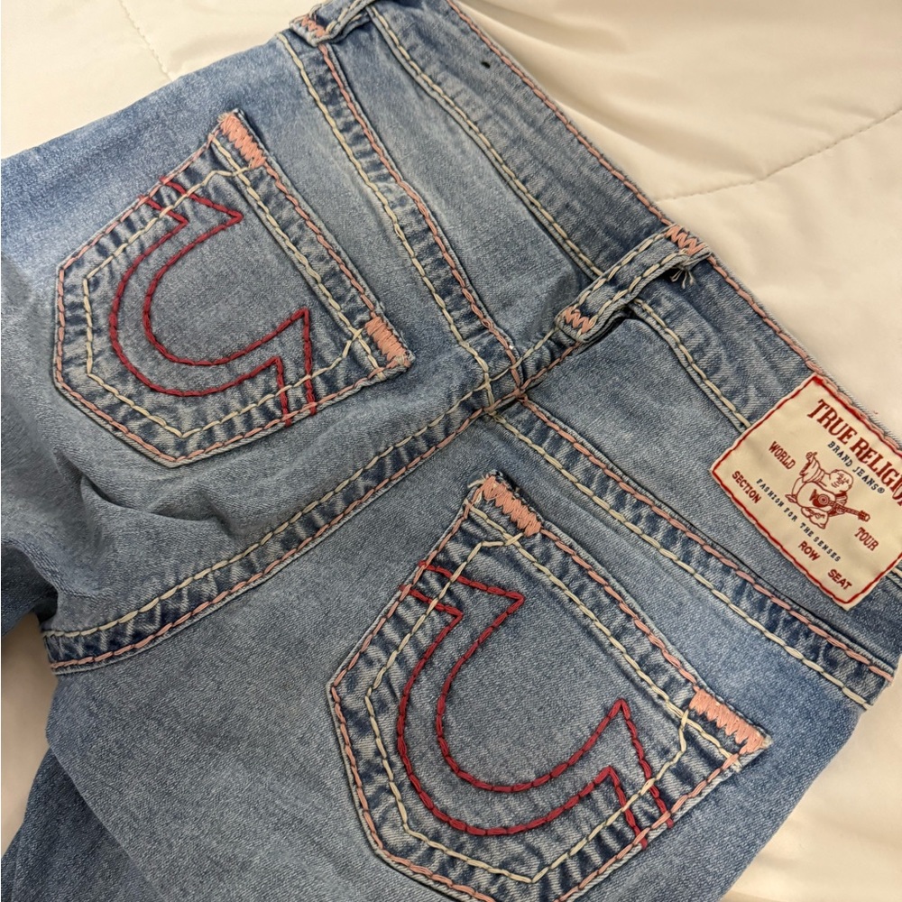 True Religion Denim Jeans with hot pink Accents